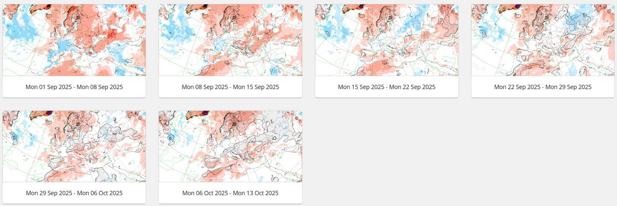 Aigle_e's tweet image. ❌There is still NO signal for any warm weather in 🇪🇺 in ECMWF Weekly until Mid-October, end of the run. Pretty remarkable in itself if it comes out. Also displaying huge -NAO near Mid-September probably linked to record weak #SPV state. Please do not take the forecast literally.