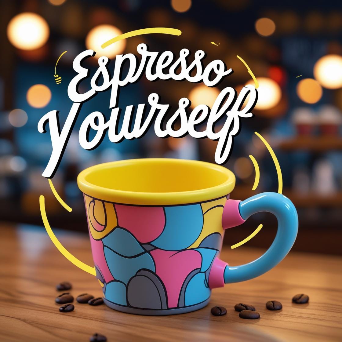 LakesFurniture's tweet photo. Espresso Yourself Coffee Quote Design | Funny Caffeine Slogan for T-Shirts, Mugs, Bags &amp; Wall Art | Gift for Coffee Lovers https://t.co/iZv8vAUTCM #etsyshop #giftforgeek #tshirtdesign #mugdesign #aiart #aiwallart #aiprints #walldecor #EspressoYourself https://t.co/AC6inufTWM