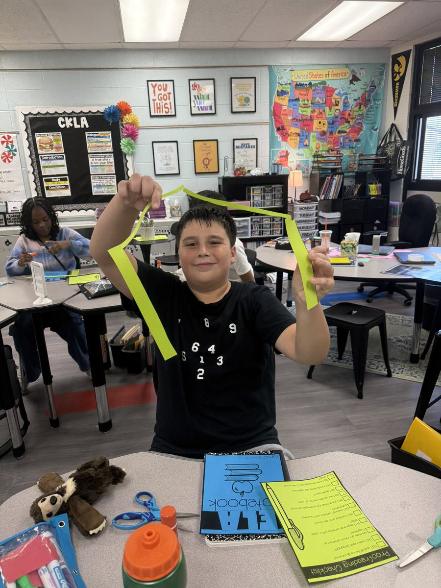 This week we set up our ELA notebooks and took part in an impromptu challenge called the “One Scrap Challenge.” The goal? To cut everything you need while ending up with only one scrap left over! It’s the little things sometimes 😂❤️ #BeEvergreen