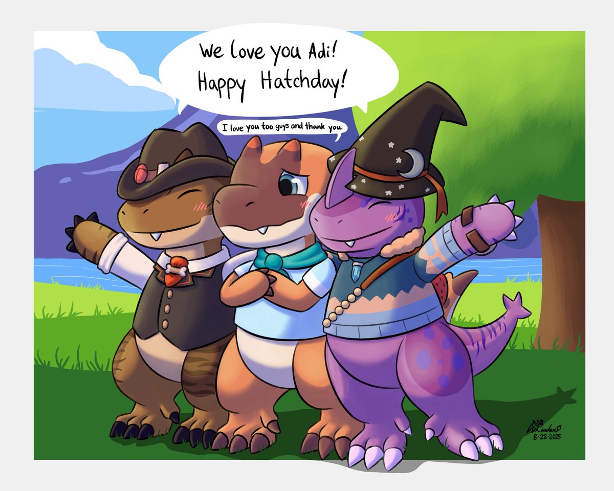 Cinder (@cinder_char) on Twitter photo A day late but… Happy Hatchday Adi! 🎂
Along with <a href="/VioletSnowz720/">VioletSnowflake</a> and my own in game character with him. We love this megalosaurus~
#AmberIsle A day late but… Happy Hatchday Adi! 🎂
Along with <a href="/VioletSnowz720/">VioletSnowflake</a> and my own in game character with him. We love this megalosaurus~
#AmberIsle