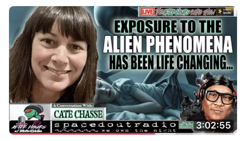 Cate_Chasse's tweet image. ALIEN PHENOMENA: The Exposure is Life Changing with Cate Chassé 
youtube.com/live/JxC4MN-ph… via @YouTube