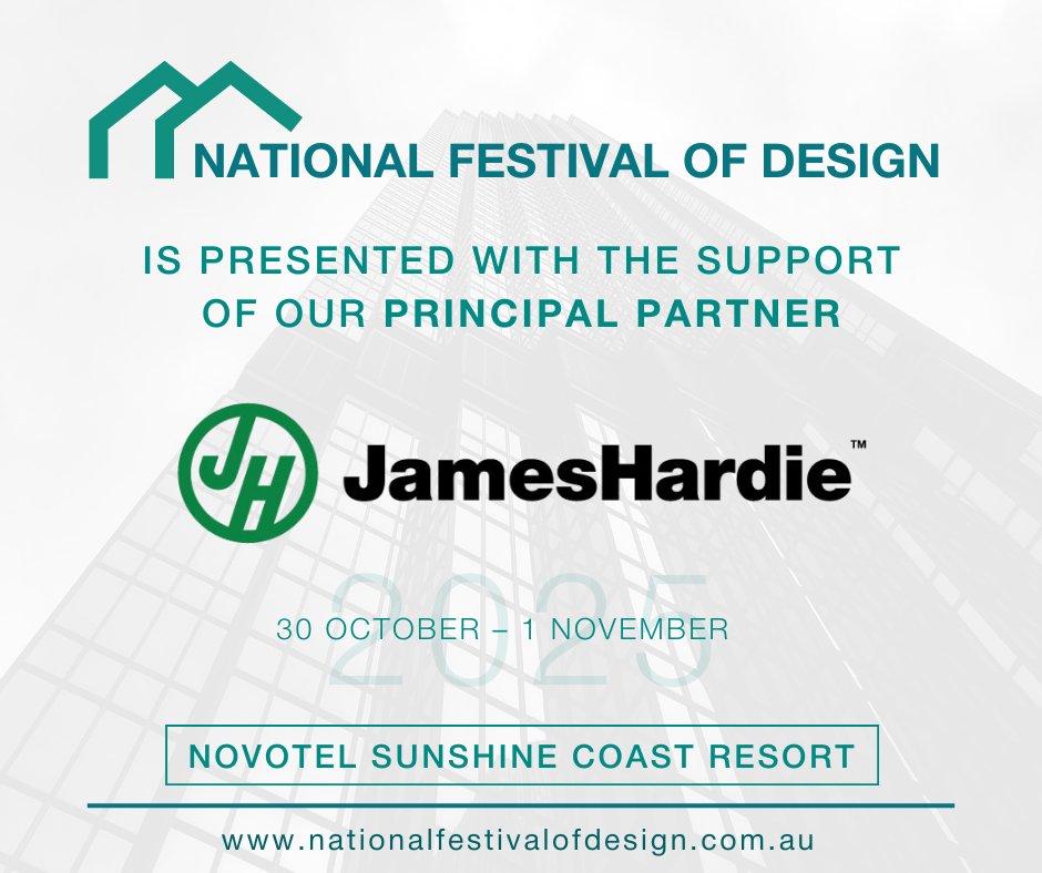 Thank you to <a href="/JamesHardie/">James Hardie</a>, Principal Partner of the BDAA, for their vital support of the National Festival of Design. Their partnership helps bring the festival to life and empowers the future of Australian design!
Tickets: bdaa.com.au/EventDetail?Ev…
#NationalFestivalOfDesign #BDAA