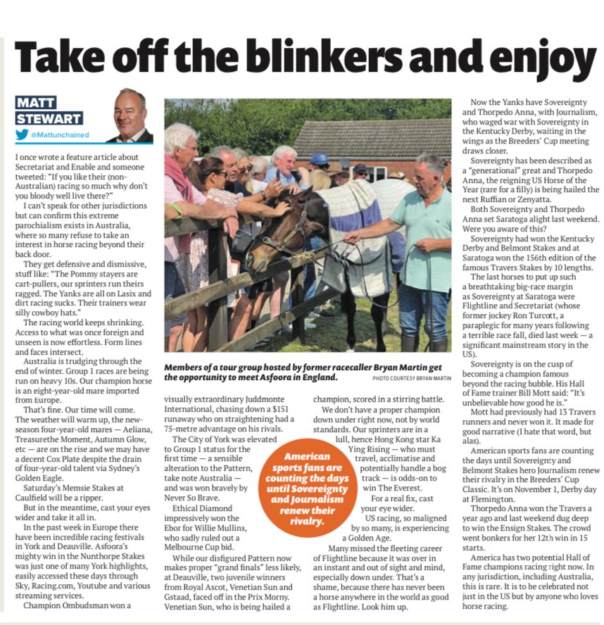 This week’s Winning Post column; lift your eyes. Racing in Europe has been thrilling and US racing is experiencing a golden era. If you love racing why aren’t you invested?