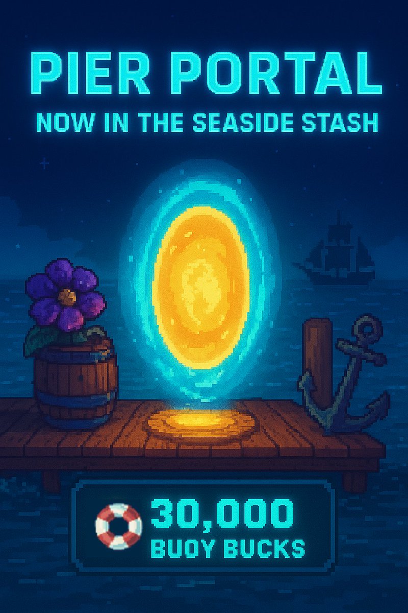 DynamicDiganta's tweet image. 🌀 The Pier Portal is at Seaside Stash! ⚓
Get yours for 30,000 Buoy Bucks to access the Merchant Fleet Contracts Table. 🚢
Limited to 100! ⏳

#PixelsGame #PixelsCreator @pixels_online