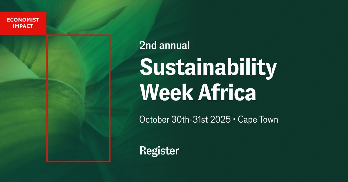 AfCDigest's tweet image. The 2nd annual Sustainability Week Africa brings together leaders to unlock capital for green infrastructure, resilience, and inclusive growth. Join us in Cape Town to unlock the investment for the continent&apos;s sustainable development: Registration link
#EconSustainability