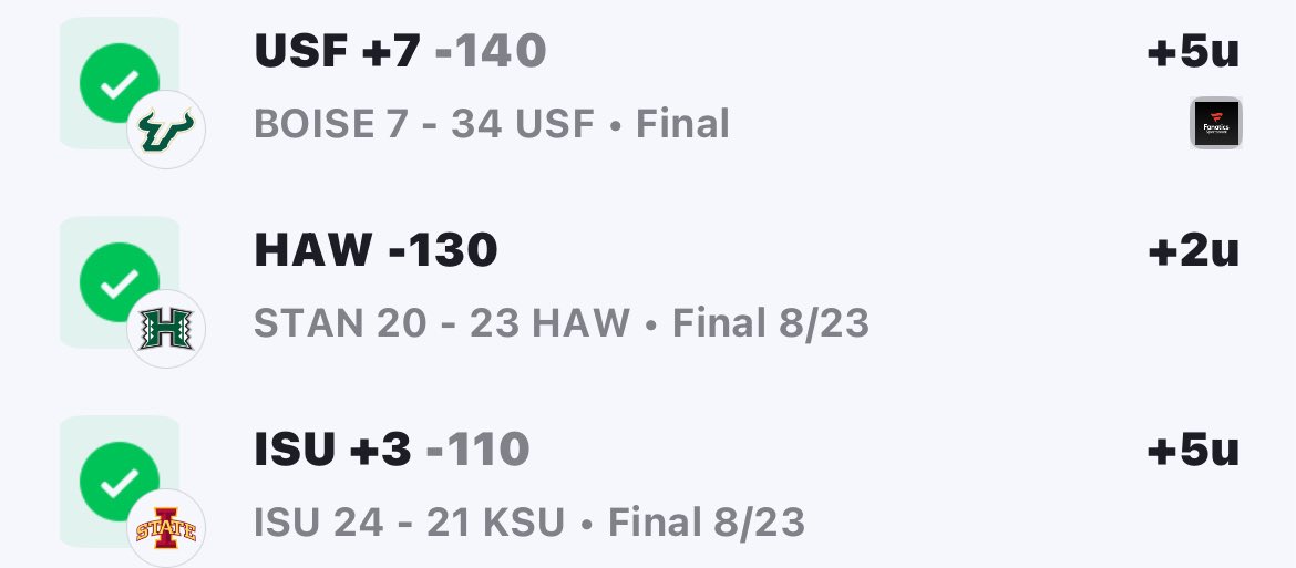 NCAAF WEEK 1 MAX PLAY OF THE WEEK 💣

Sending the play for FREE to everybody who interacts. (LIKE/RT/COMMENT)

Auburn/Baylor 8:00PM 🏈

This is for tomorrow. 3-0 +12U to start the year 💵

Getting this out early. Run this up ⬆️ 

$10 daily. $25 weekly. $50 monthly. $150 yearly.