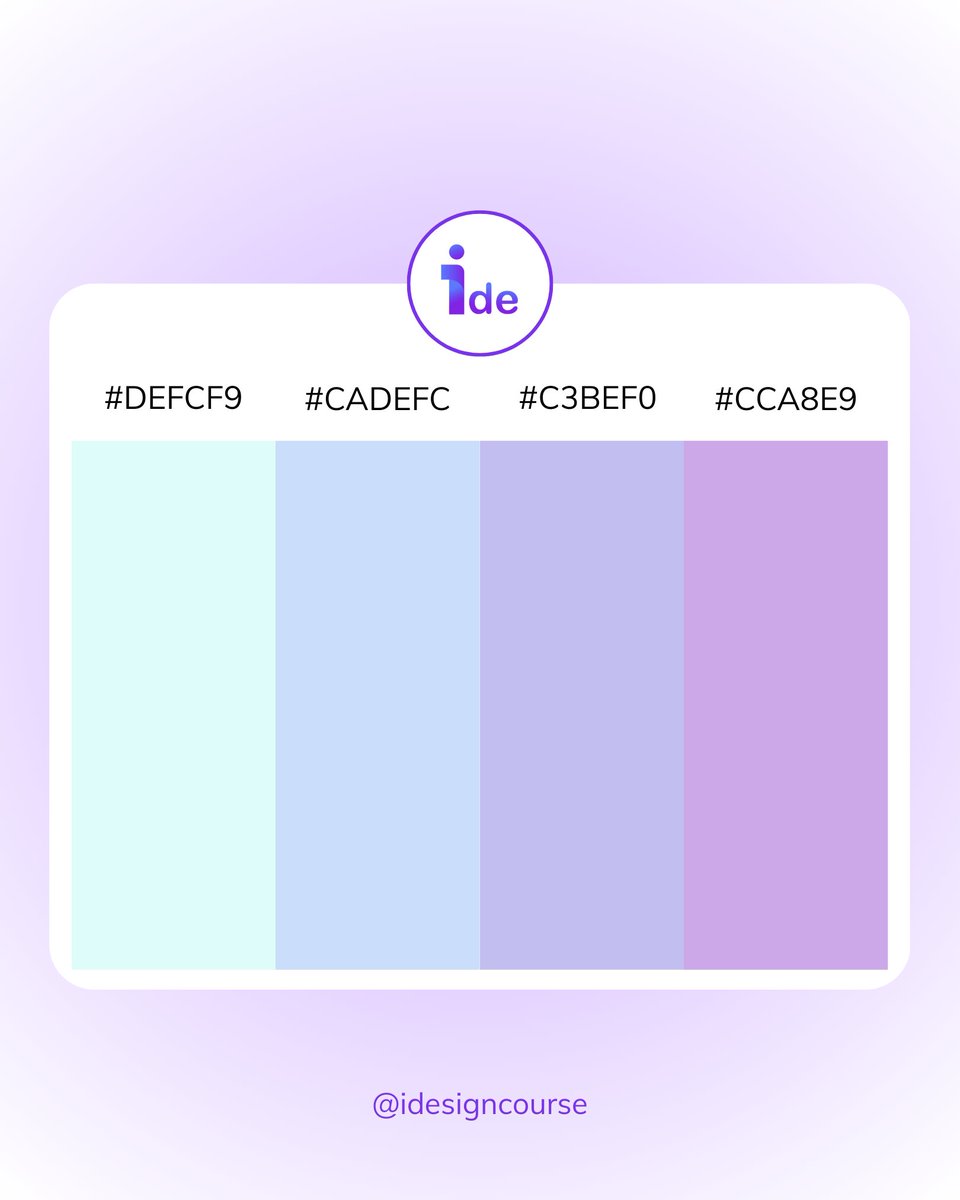CourseIdesign's tweet image. 🎨 From dreamy lilacs to soft pastels, these palettes bring calm, creativity &amp;amp; elegance to your designs. Which one inspires you most? ✨💜 #ColorPalette #DesignInspo #AestheticVibes #iDesignCourse
