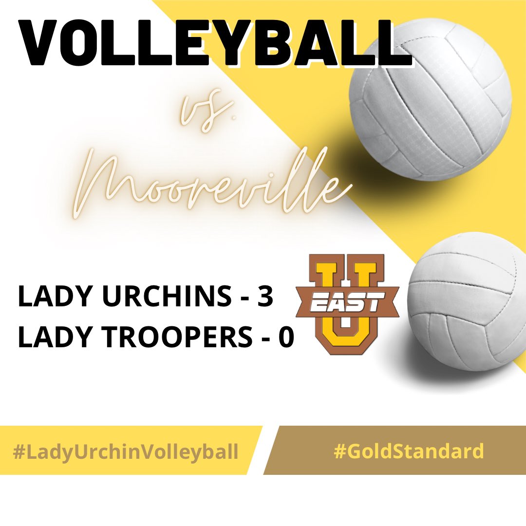 Another great volleyball victory this evening. Junior high also won 2-1; JV lost 0-2. We are back in action Tuesday at Hickory Flat. The next home game is next Thursday. #LadyUrchinVolleyball #GoldStandard