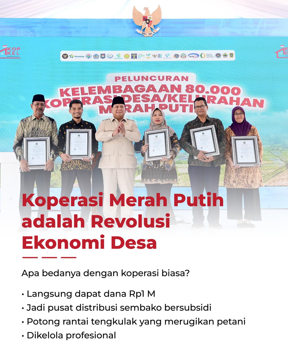 Koperasi Merah Putih hadir bukan sekadar program. Ini gerakan revolusi ekonomi desa!  Selama ini, keuntungan hasil bumi lebih banyak dinikmati tengkulak. Sekarang, masyarakat desa bisa kelola sendiri.
#gasssnow #KoperasiMerahPutih #Kemendagri
