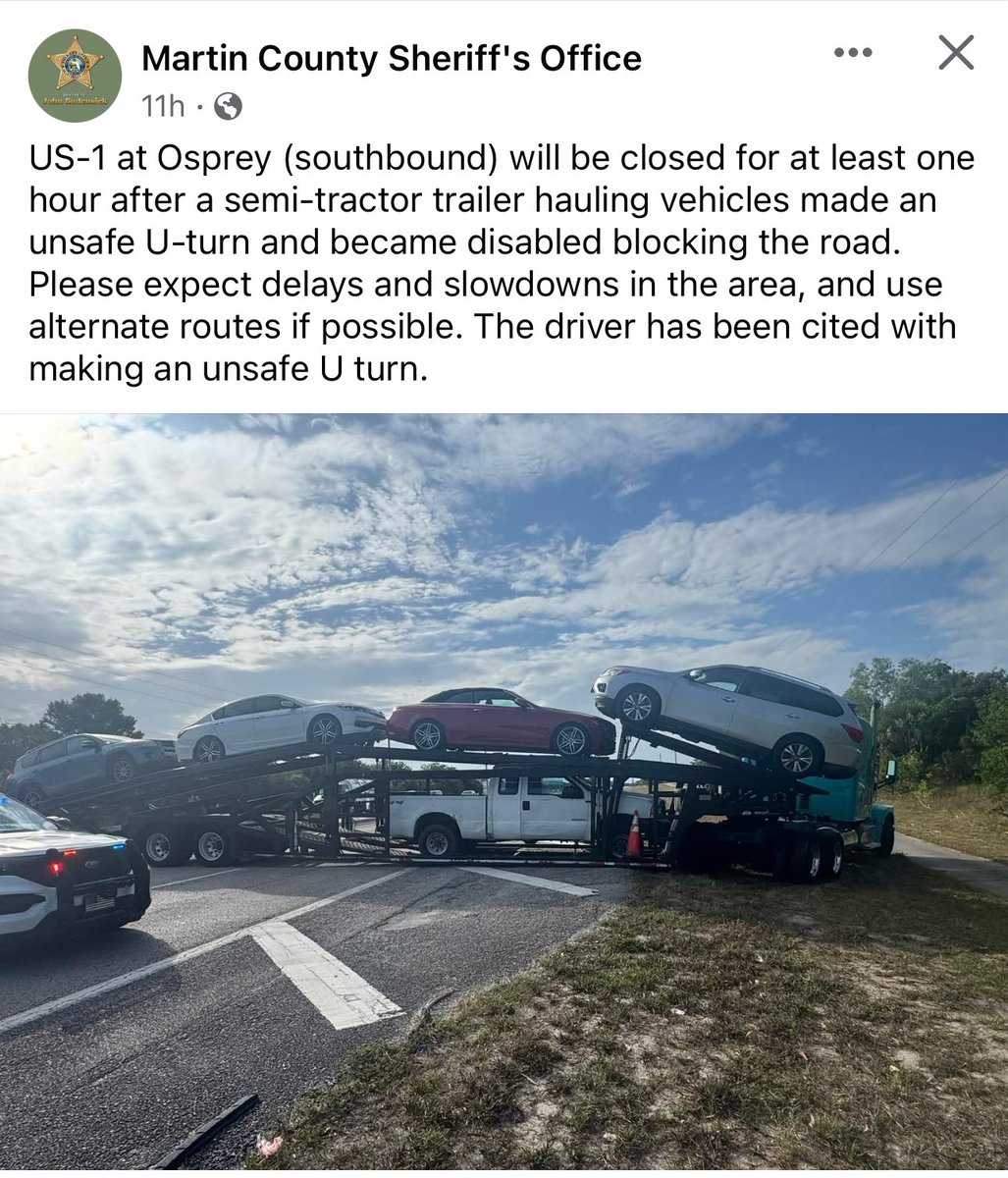 Here we go again!
This happened 1 county south of the infamous Ft. Pierce turnpike incident. My wife, kids, and parents drive in these counties! 

It feels like Florida is ground zero for a lot of these!