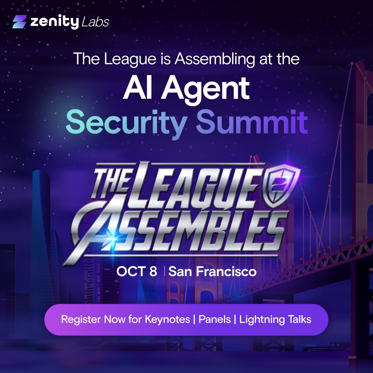 The League is assembling. 100+ talk proposals shaped the AI Agent Security Summit. Presented by <a href="/zenitysec/">Zenity</a> Labs, join us for a full day of multi-track keynotes, lightning talks, panels and more + exclusive swag! 🎁 
📅Oct 8 
📍San Francisco
zenity.io/resources/even…