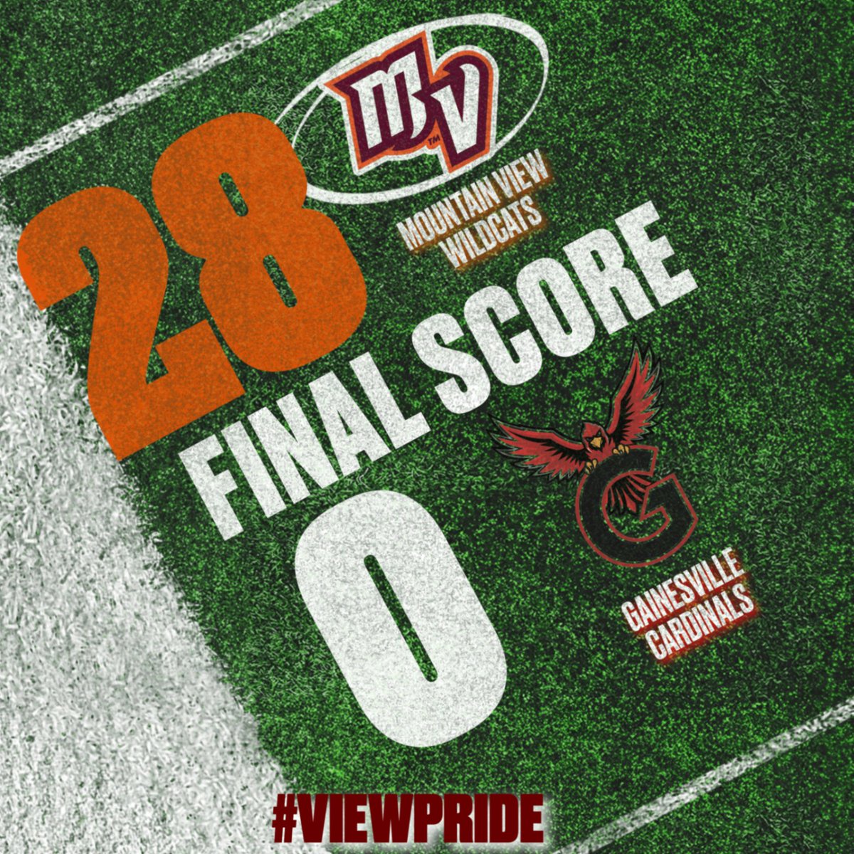 Shutout Opener at the Den! 

MV 28
Gainesville 0

Next week MV hosts Battlefield on Friday at 7pm! 

#ViewPride
