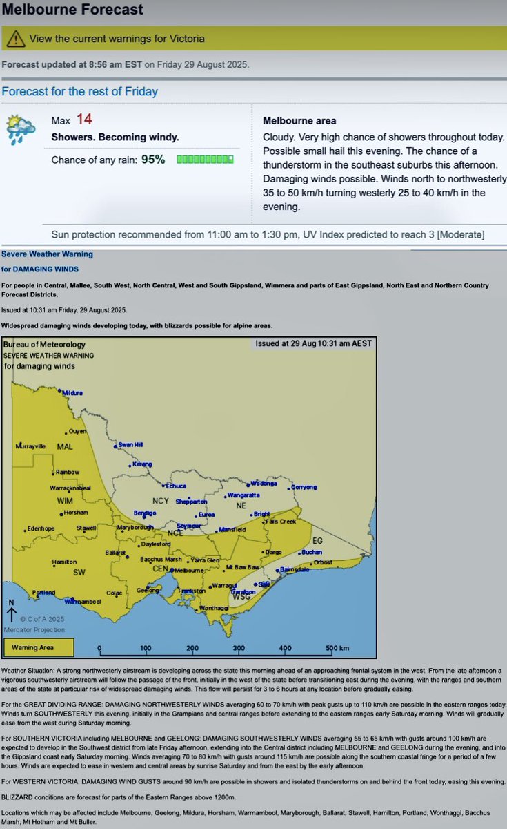 weathergraphy's tweet image. 🚨SEVERE WEATHER ALERT🚨
 Severe weather warning for dangerous damaging winds &amp;amp; severe heavy blizzards storm on the alps. Freezing icy air thunderstorms &amp;amp; hailstorms also possible.
.
@Cruzyfarmer @po1983 @MagpieMetalcore #Melbourneweather #Melbweather #VicWeather #severeweather