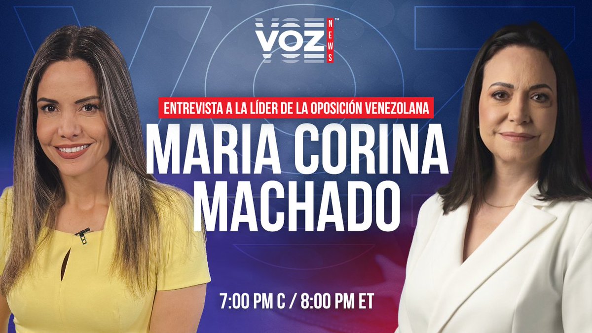 VOZ (@vozmediausa) on Twitter photo 🚨 ENTREVISTA en exclusiva para VOZ News | <a href="/MariaCorinaYA/">María Corina Machado</a>: El futuro de toda la región se está decidiendo en Venezuela
👉 Reporta <a href="/yaporkarina/">Karina Yapor</a>
No te pierdas la entrevista COMPLETA aquí: youtu.be/cZbCp_IiZ60 🚨 ENTREVISTA en exclusiva para VOZ News | <a href="/MariaCorinaYA/">María Corina Machado</a>: El futuro de toda la región se está decidiendo en Venezuela
👉 Reporta <a href="/yaporkarina/">Karina Yapor</a>
No te pierdas la entrevista COMPLETA aquí: youtu.be/cZbCp_IiZ60