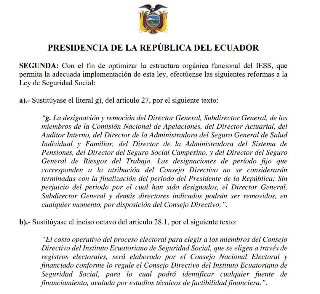 🔴 Revisión breve de la nueva ley económica urgente. 

Es gravísimo y todo indica que buscan debilitar completamente la razón de ser del Banco del Instituto Ecuatoriano de Seguridad Social, abriendo la puerta a que la cartera vencida pueda ser adquirida por la banca privada.