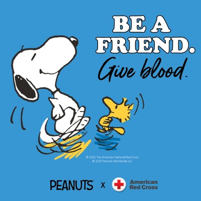 We're back! Don’t miss being part of the coveted Red Cross x PEANUTS® collab! Come give blood or platelets Aug. 29-Sept. 21 for an exclusive mystery bag with 1 of 4 iconic Snoopy and Woodstock tee designs, while they last. Which design will you get? Book: rcblood.org/4oHsKx8