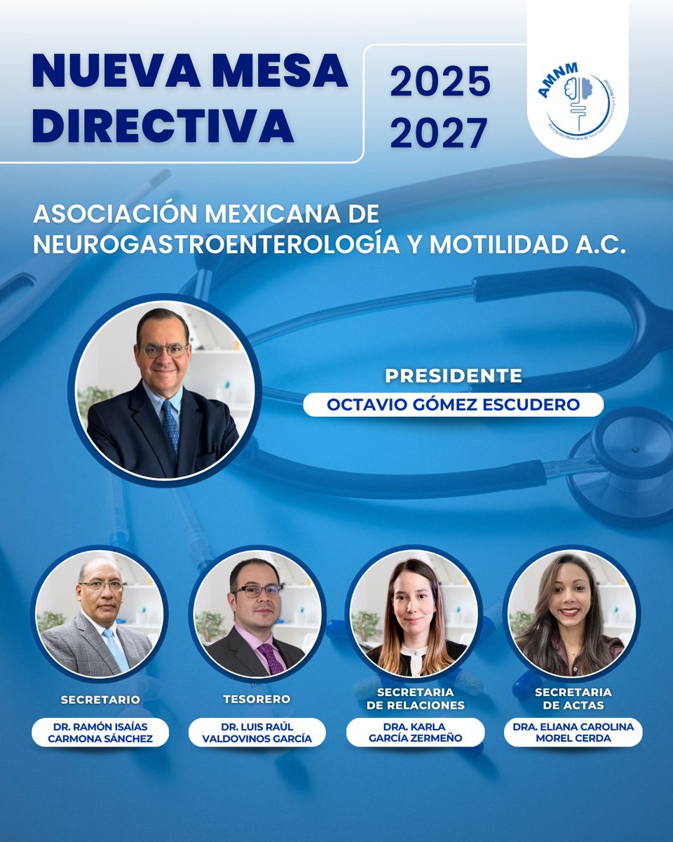 🔵 ¡Damos la bienvenida a la nueva Mesa Directiva de la AMNM 2025–2027!

A partir de septiembre, la Asociación Mexicana de Neurogastroenterología y Motilidad inicia un nuevo periodo de trabajo.

🙏Agradecemos la confianza de nuestros socios.

¡Bienvenidos!

#AMNM #MesaDirectiva