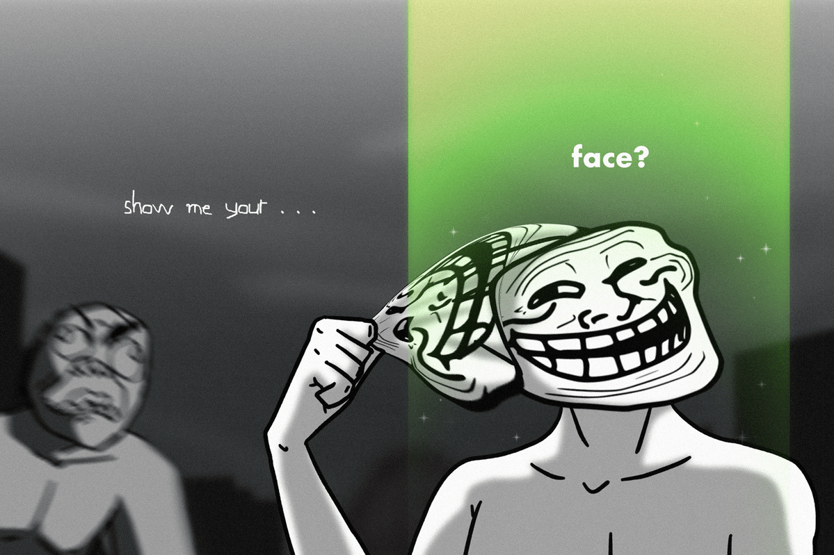 TROLL coded meme from community reply