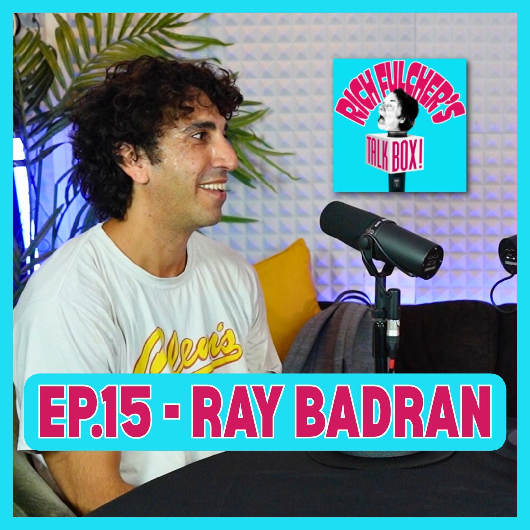 Rich_Fulcher's tweet photo. Oh my aching crotch! Ep. 15 is out now, and this week's featured guest is Aussie comic and bona fide health nut, #RayBadran. Watch and listen on all major streamers. #comedypodcast #newpodcast #podcastpromo #talkbox #raybadran #richfulcher #ozcomedy https://t.co/5uxEJVxuph