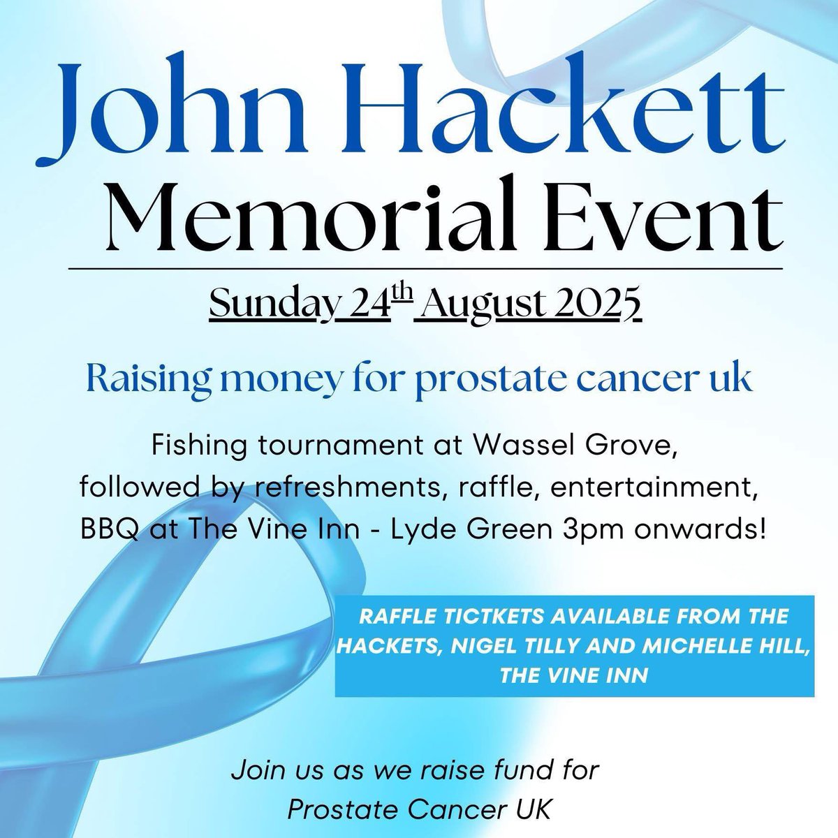 simonwilkes13's tweet image. The family of Johnny Hackett would like to thank all the lads of the Vine AC, gaffas Jodie &amp;amp; Josie of The Vine Pub, Lyde Green &amp;amp; their wonderful customers for their amazing fundraising for @ProstateUK &amp;amp; raising an incredible amount of £2,876.53 last weekend’s event 🎣 @hack_geoff