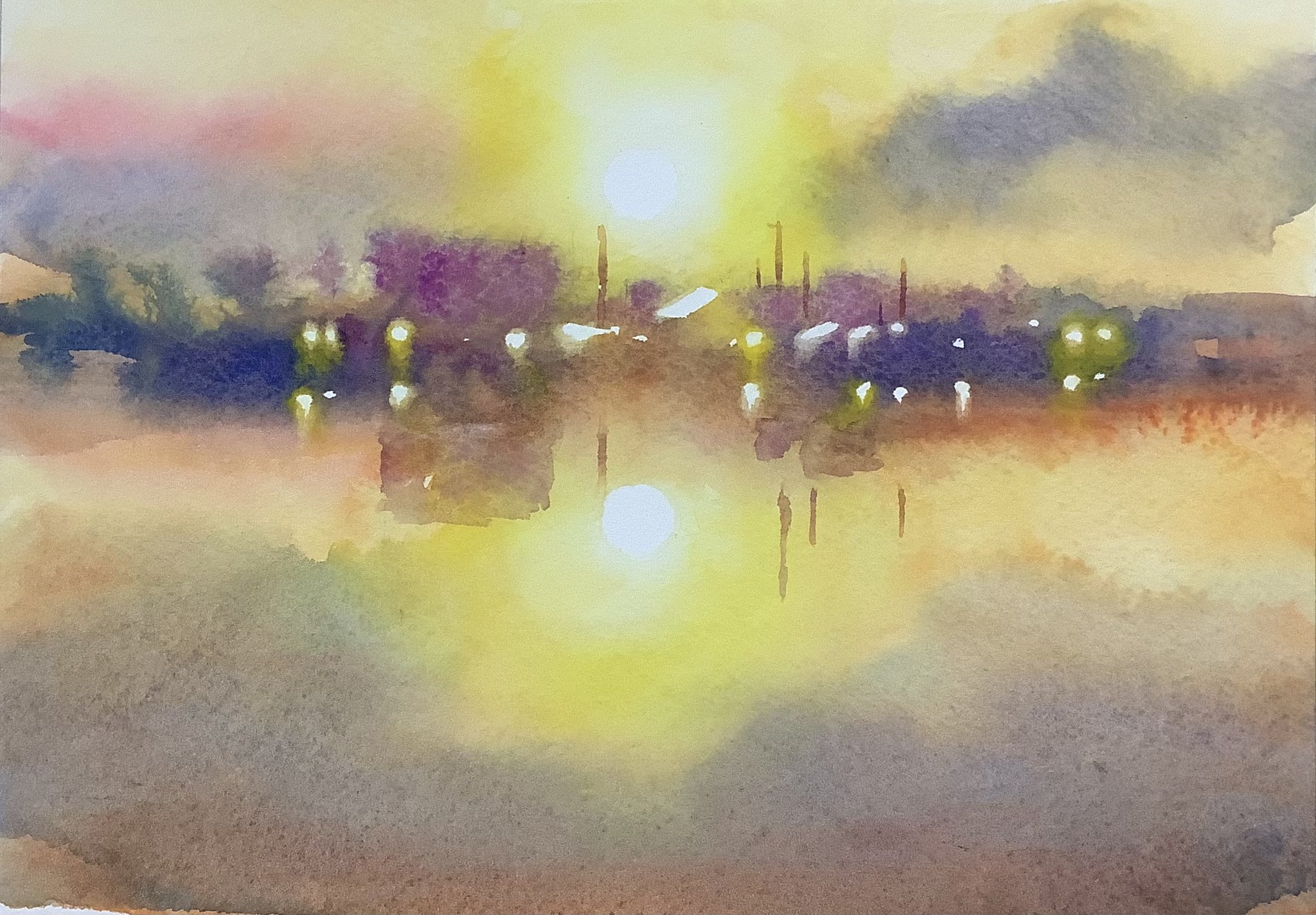 【水彩画】作者、題名とも不明 DiDi（土井大輔）watercolor on X: 