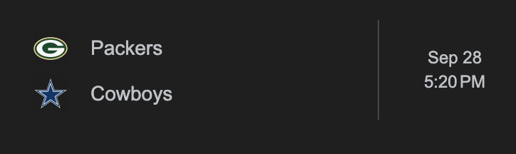 brgridiron's tweet image. September 28th. Week 4. 

PACKERS VS. COWBOYS 🍿🍿🍿