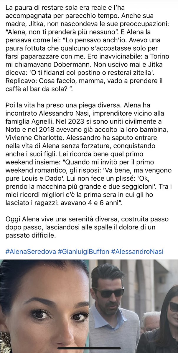mariansia___'s tweet photo. Il dramma di Alena Seredova: la paura di restare zitella. Boh https://t.co/1gyBGswIil