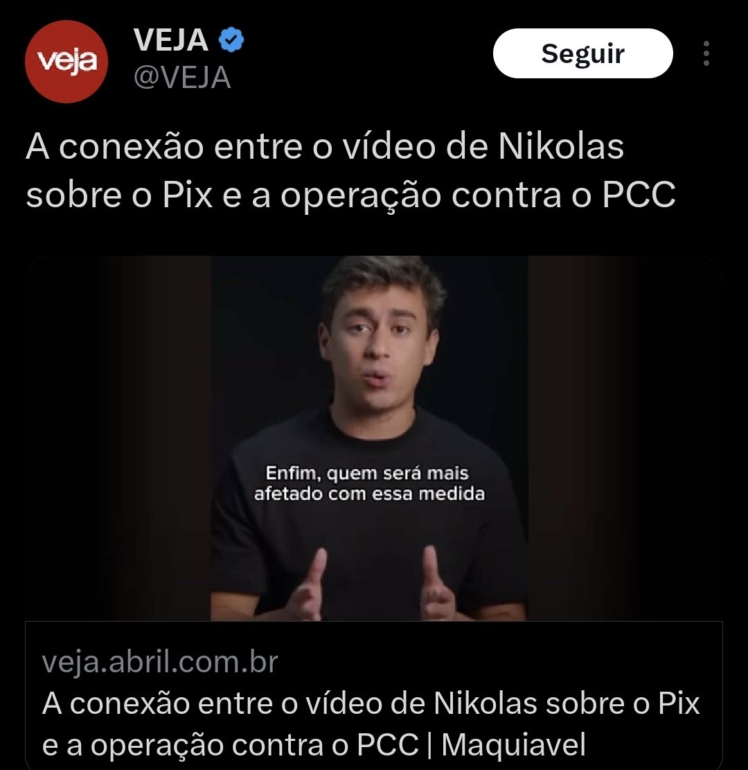 O video do Nikolas em 2025 ajudou o PCC a lavar dinheiro de 2020 a 2024?

Tá bom.