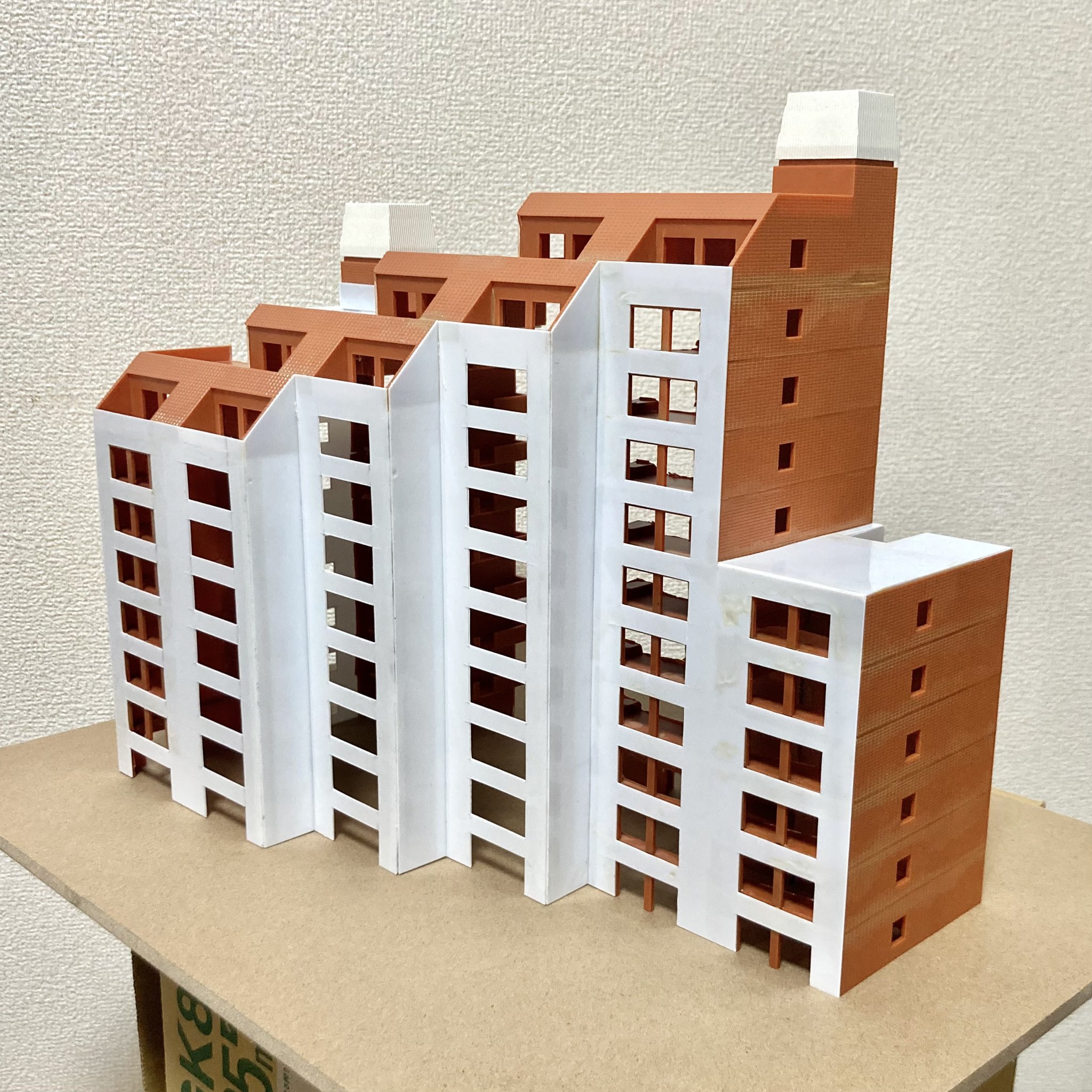 Nゲージ　自作ストラクチャー　テラスマンション Nゲージ 自作ストラクチャー テラスマンション Nゲージ 自作