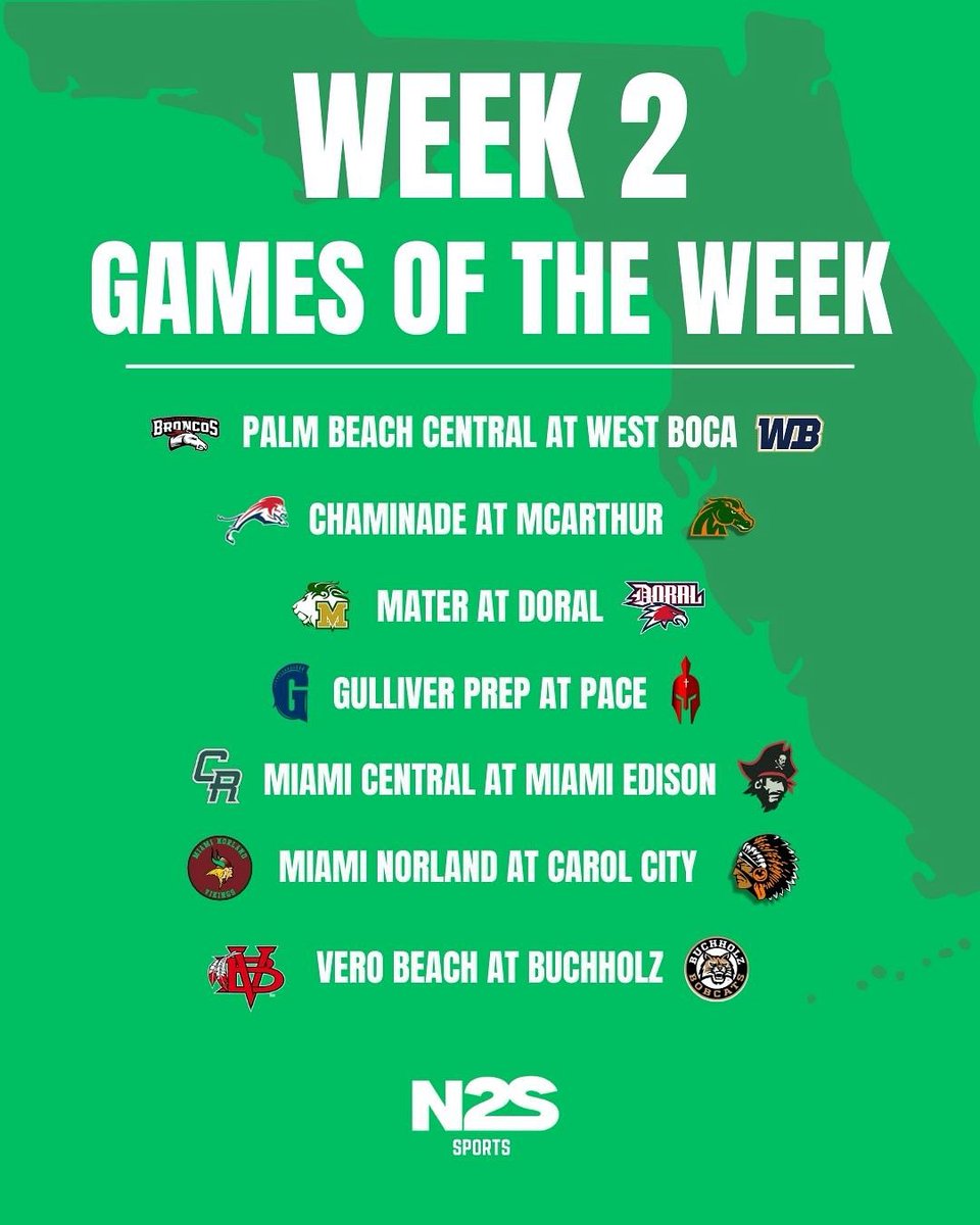 North2SouthFL's tweet photo. Here Are Some Games To Keep Your Eyes On For Week 2 👀🍿 https://t.co/gvm7WQSV96