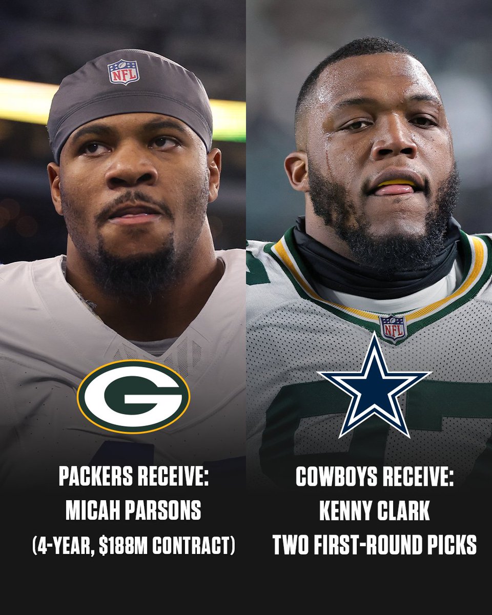 Full details of the trade that sends Micah Parsons to Green Bay.

(via <a href="/RapSheet/">Ian Rapoport</a>, <a href="/TomPelissero/">Tom Pelissero</a>, <a href="/SlaterNFL/">Jane Slater</a>)