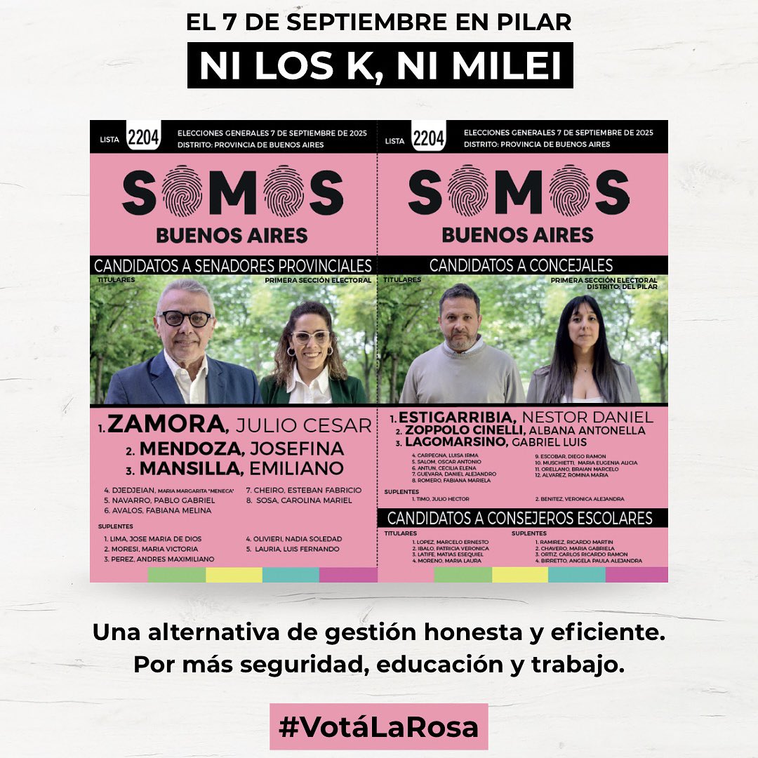 NI CON LOS K, NI CON MILEI

Lejos de los extremos, cerca de la gente. Un equipo para llevar la voz de los vecinos al Concejo.

El 7 de Septiembre es con <a href="/somosbsaspilar/">Somos Buenos Aires - Pilar</a>. 🩷

#SomosBuenosAires #VotáLaRosa