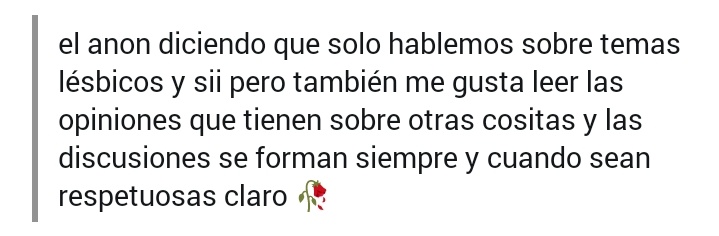 Claro, pero recuerden que es espacio feminista, rad y lésbico 🧐
🧐❓