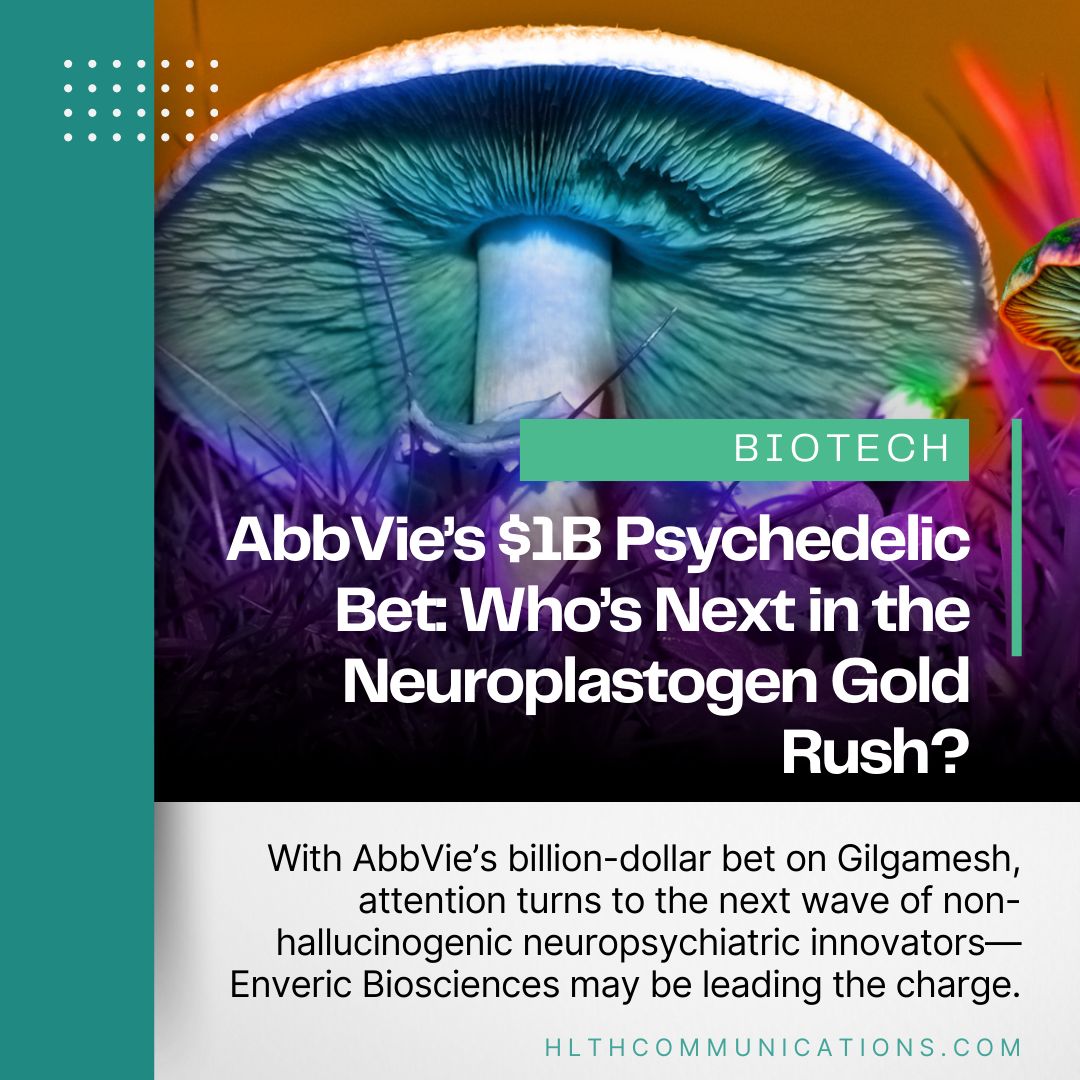 HLTH_Comms's tweet image. As the psychedelic industry reacts to AbbVie’s rumored $1B acquisition of Gilgamesh, Microdose is asking the big question: Who’s next in the neuroplastogen gold rush?

📖 Read the full feature here:
buff.ly/8uFhEM5

#Enveric #Neuroplastogens #MentalHealthInnovation