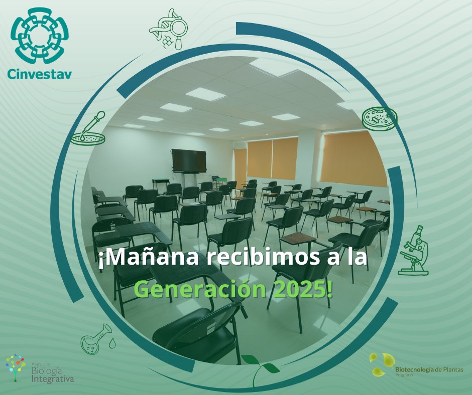 🎉¡La espera terminó!
👩🏼‍🎓👨🏼‍🎓 Mañana damos la bienvenida a quienes se suman a la Comunidad de Cinvestav.
✨ La Generación 2025 de los programas de posgrado en Biotecnología de Plantas y Biología Integrativa llega para continuar con la pasión por la ciencia. 🔬💡🚀