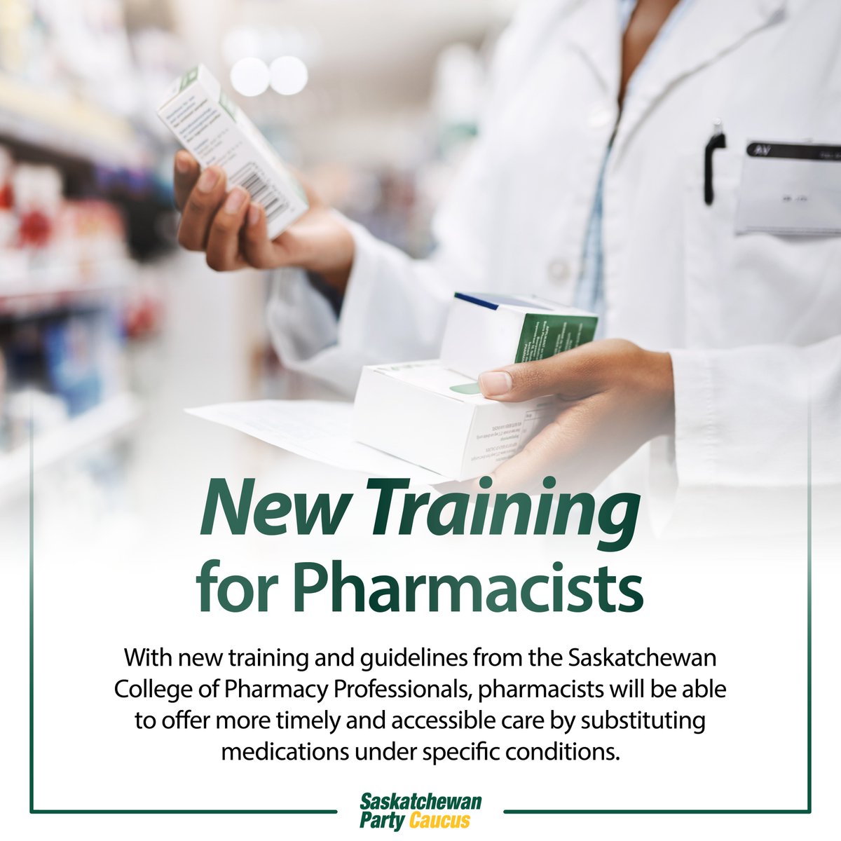 Saskatchewan pharmacists were first authorized to prescribe for four minor ailments in 2012. Today, the list has grown to more than 30 conditions. Learn more at saskpharm.ca/site/forthepub….
