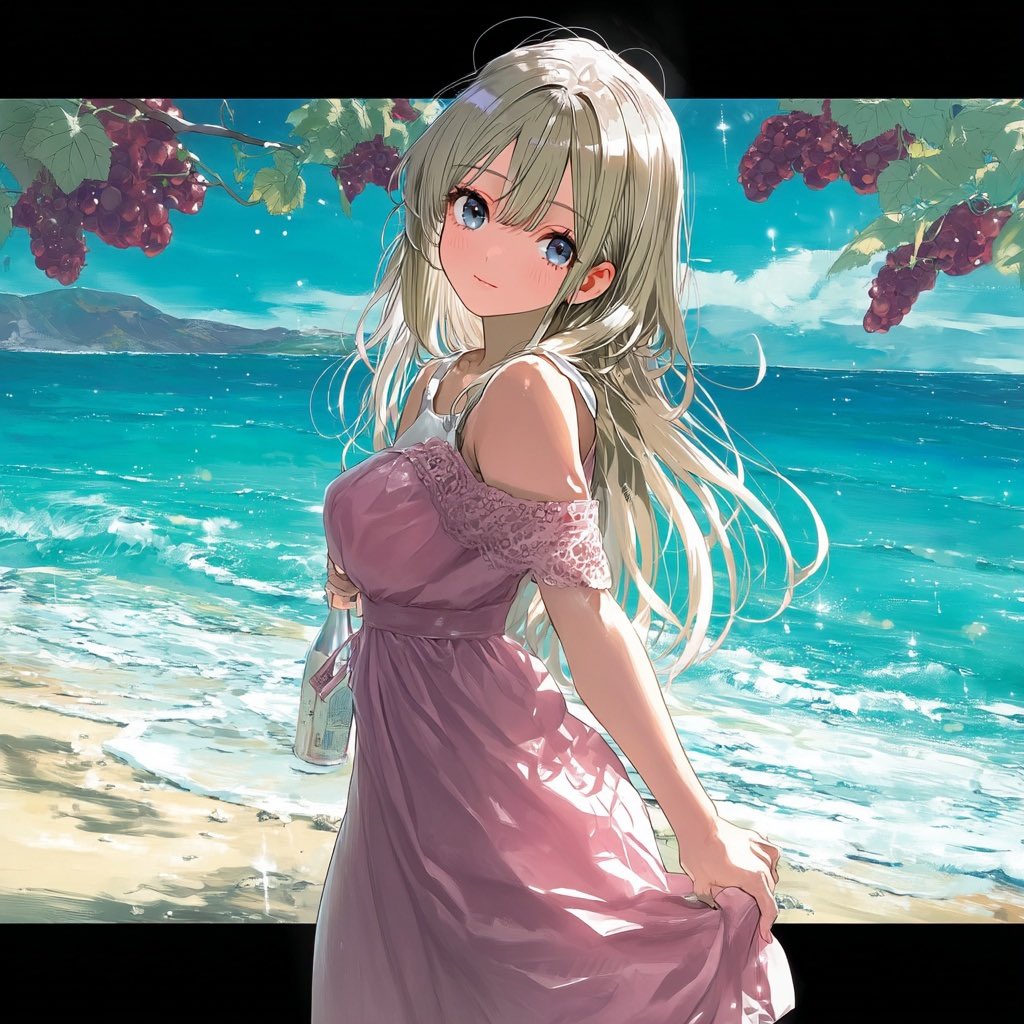 DI_Metaverse's tweet photo. おはようございます☀️🌊
海辺の風に揺れるワンピースと、きらめく青空が眩しい朝…✨
今日も一日、爽やかにがんばりましょう💜🍇

#おはよう #イラスト好きと繋がりたい
#朝の景色 #癒しイラスト #透明感
#創作イラスト #アニメーション風 #美少女イラスト https://t.co/VbDSg52HfW