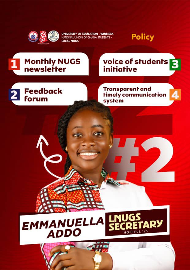 Congratulations to Emmanuella Addo: Local NUGS Secretary Elect