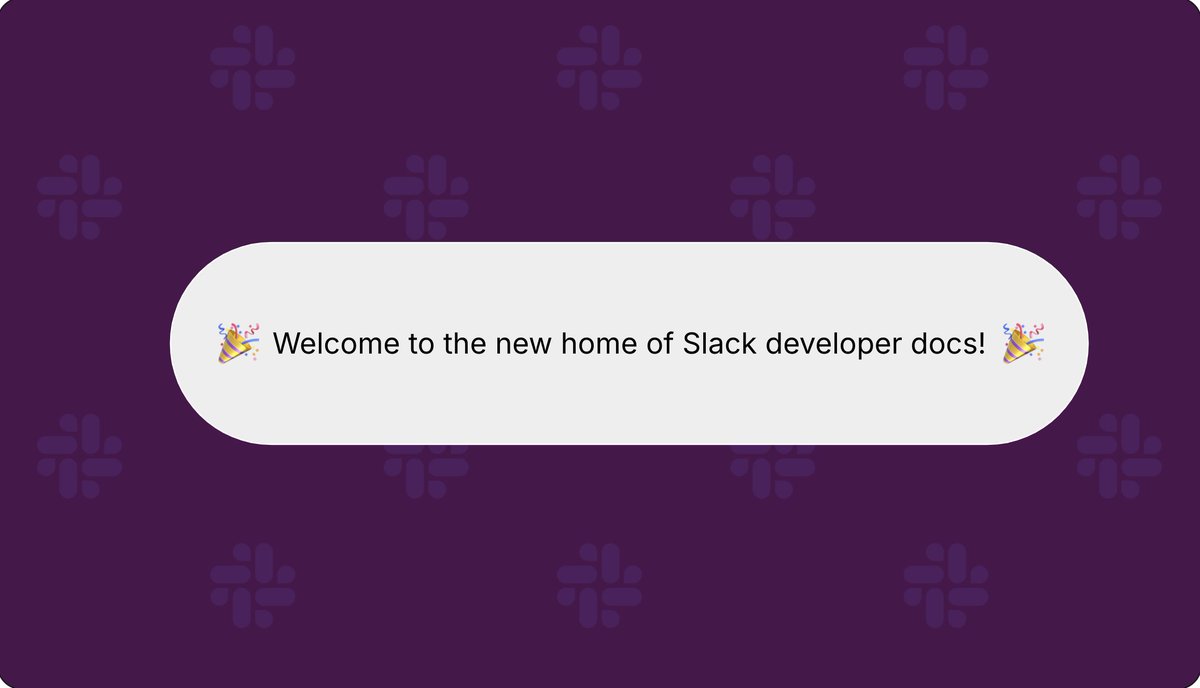 SlackAPI's tweet image. 👋 Hello, docs.slack.dev!
Our new API docs site is out of beta and officially live! Faster, easier to search and built for a smoother dev experience.
This means we're sunsetting api.slack.com and continuing to bring everything together at…