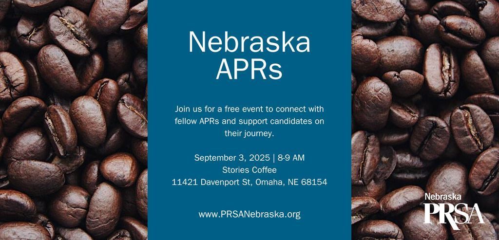 ☕️ Networking + coffee = the perfect start!
Join PRSA Nebraska for APR Coffee Connect on Sept. 3, 8–9 a.m. at Stories Coffee, Omaha. 
Free event—donations welcome to support future APRs.

👉 Register here: prsanebraska.org/meetinginfo.ph… 

#PRSANebraska #APR #PRPros