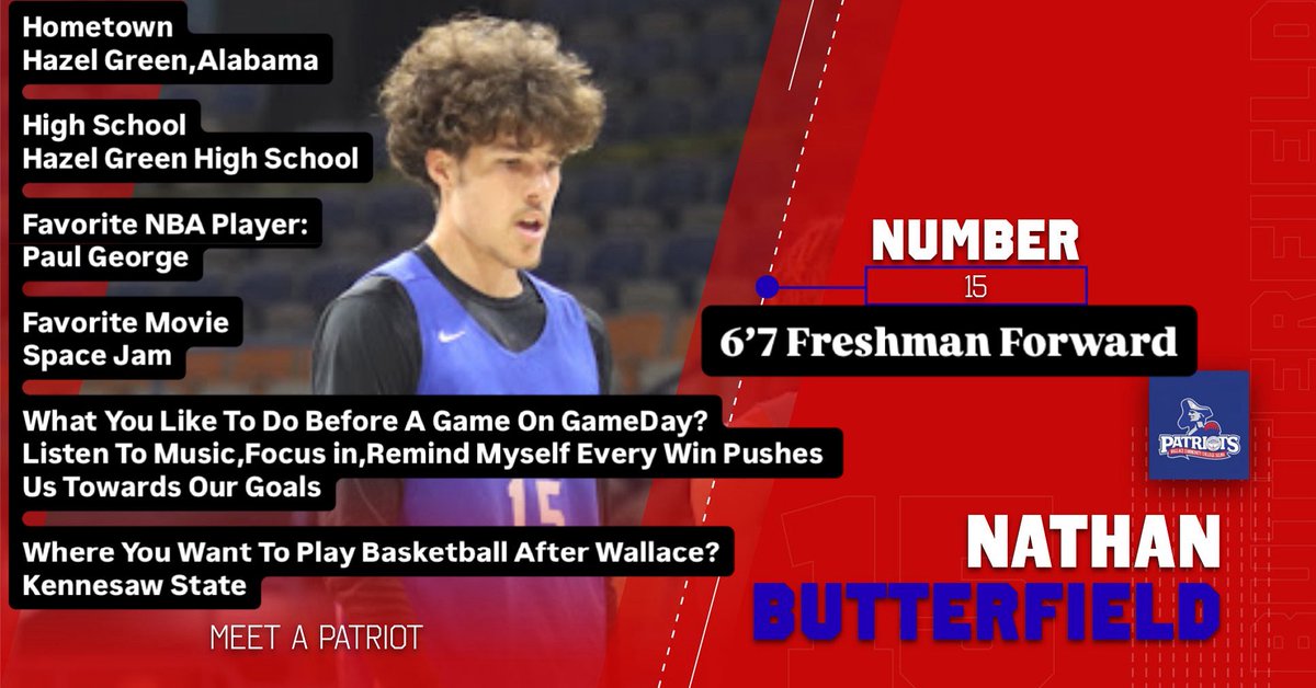 Patriots Nation things to know about Freshman Forward <a href="/Nate_Butter7/">Nathan Butterfield</a> 🔴⚪️🔵