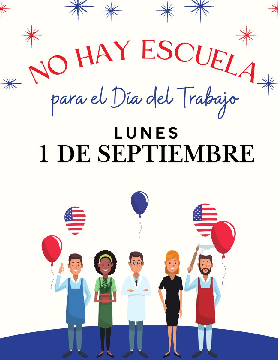 Reminder we have a student/staff holiday on Monday....we will see our students back on campus on Tuesday, Sept 2nd!