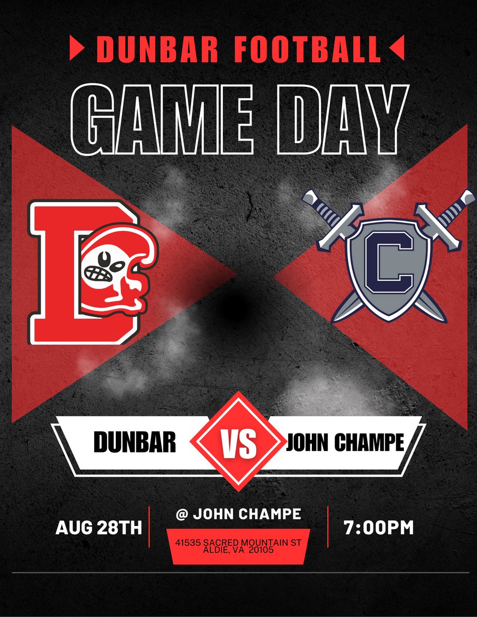 Our Crimson Tide Varsity 🏈 Team is Live at John Champe TODAY! 🔴⚫️
Opponent: John Champe Football
⏰ 7:00 pm
📍John Champe High School (VA) 🔴⚫️
#SettingtheBAR #RaisingtheBAR