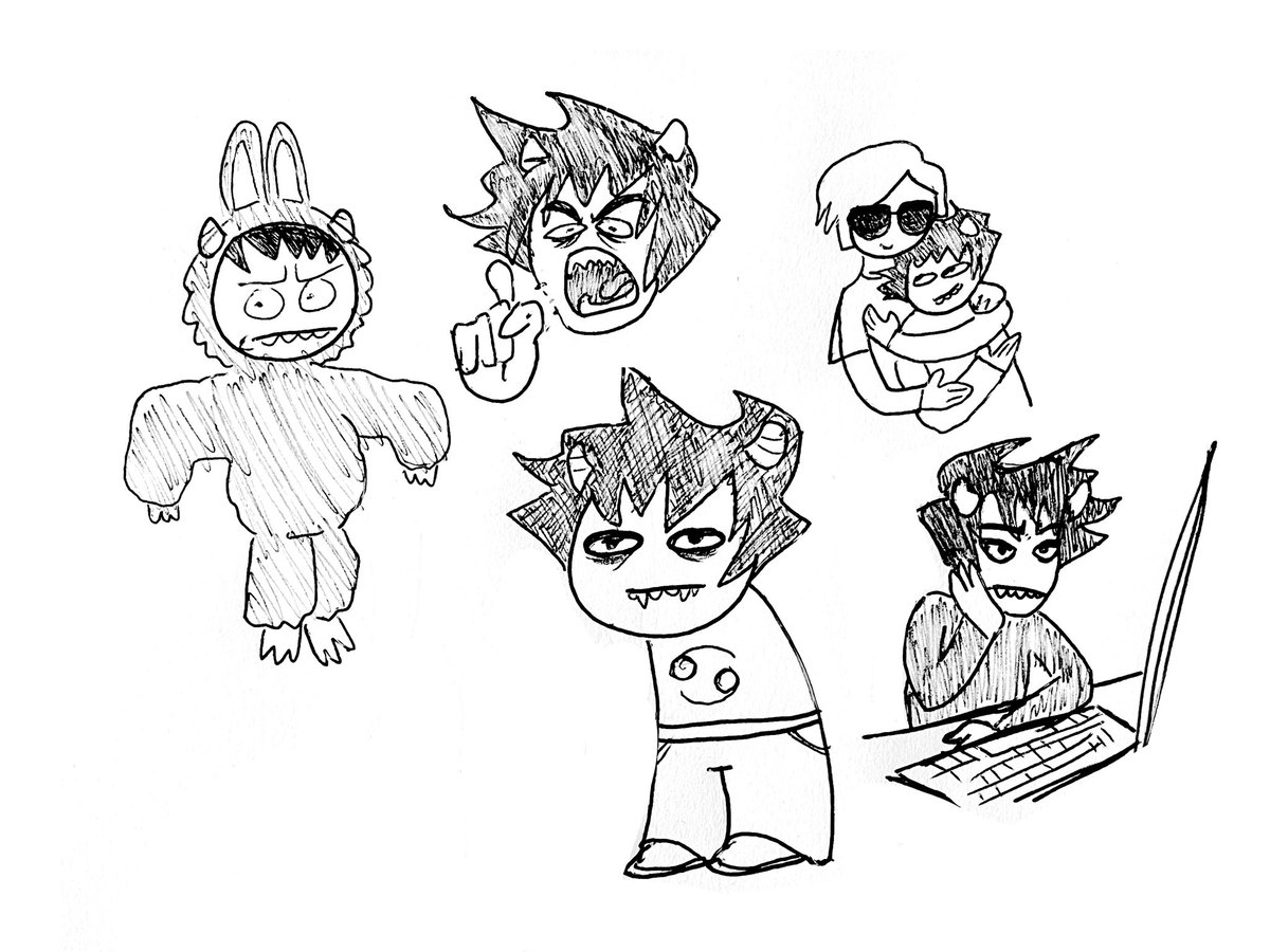 starfallonart's tweet photo. Karkat sketch page https://t.co/7inus9dvPV