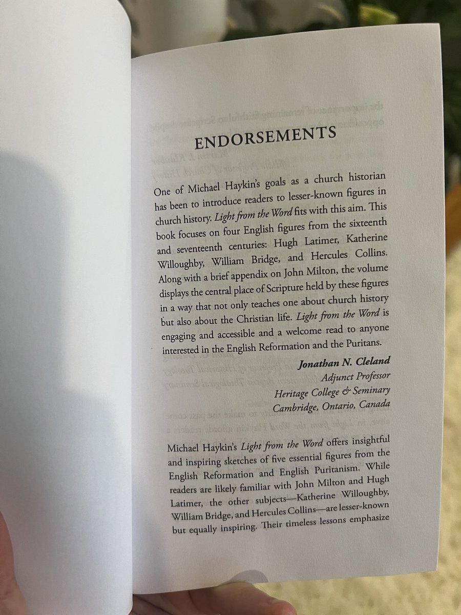 A huge privilege to write this endorsement for Michael Haykin’s new book. A great read!