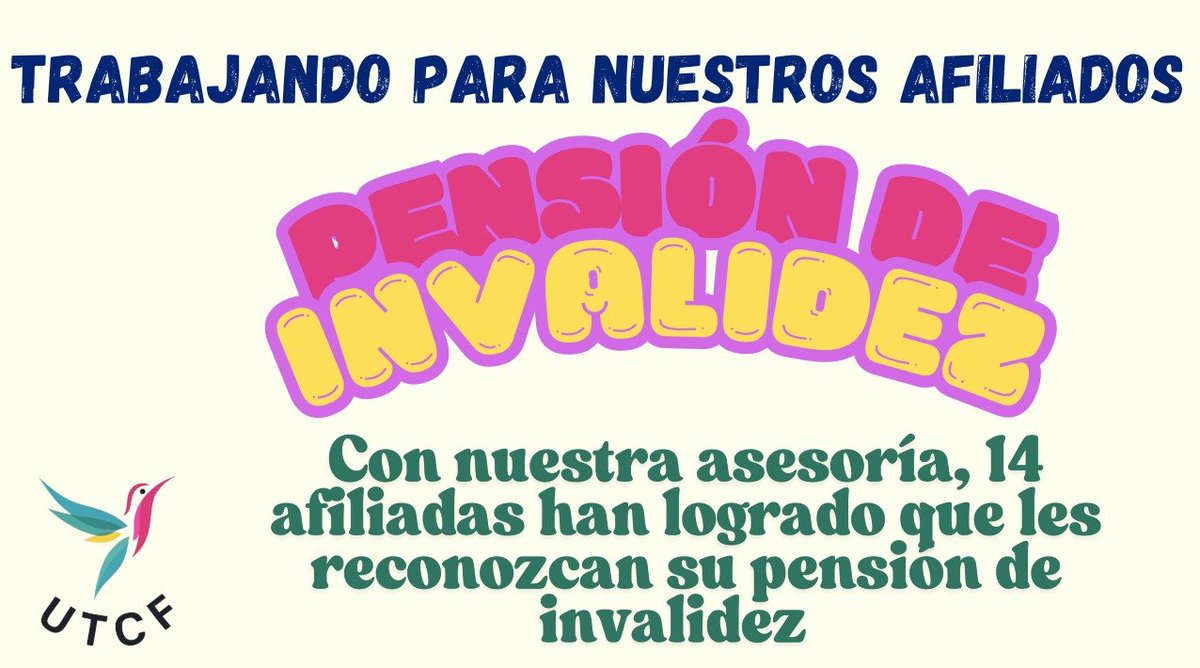 El trabajo de nuestro sindicato es para mejorar las condiciones de trabajo y vida de nuestros afiliados, por eso los asesoramos para que les califiquen sus enfermedades, en origen y pérdida de capacidad laboral y en algunas veces, hasta obtener su pensión de invalidez.