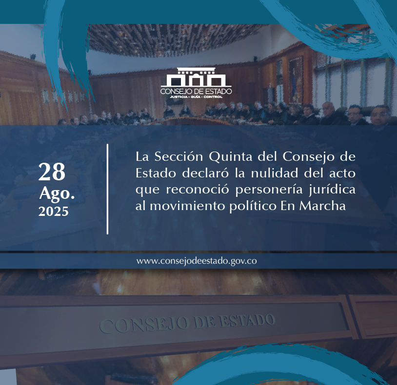 consejodeestado's tweet photo. La Sección Quinta del Consejo de Estado declaró la nulidad del acto que reconoció personería jurídica al movimiento político En Marcha 

➡️Ver más: https://t.co/WTGd85SYl2 https://t.co/p2q1OpfnmD