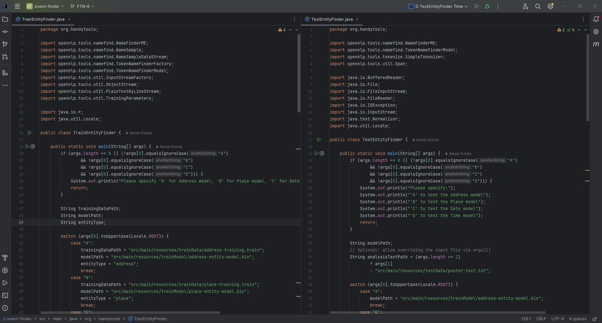 a_kolola's tweet image. 📱#Fotonotix

Training and test classes have been updated along with refreshed training data. The entity list is almost complete with only the event&apos;s &apos;Name&apos; entity left to finish the full model set. 

#NLP #EventData #MachineLearning #DevLog #FotonotixProject