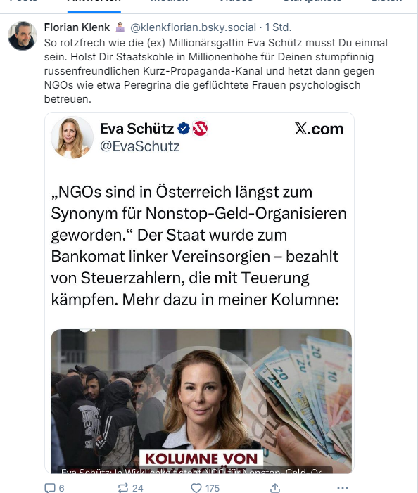 Gabriele Beierl (@b_gabelle) on Twitter photo #Aufkläre #Medienförderung wird von einer unabhängigen Behörde im gesetzlichen Auftrag vergeben, die holt der Falter und auch Exxpress ab. #NGOS vor allem jene die politisch agieren, holen sich Geld um ihre politischen Ziele umzusetzen, ohne Gesetzlichen Auftrag <a href="/EvaSchutz/">Eva Schütz</a> #Aufkläre #Medienförderung wird von einer unabhängigen Behörde im gesetzlichen Auftrag vergeben, die holt der Falter und auch Exxpress ab. #NGOS vor allem jene die politisch agieren, holen sich Geld um ihre politischen Ziele umzusetzen, ohne Gesetzlichen Auftrag <a href="/EvaSchutz/">Eva Schütz</a>