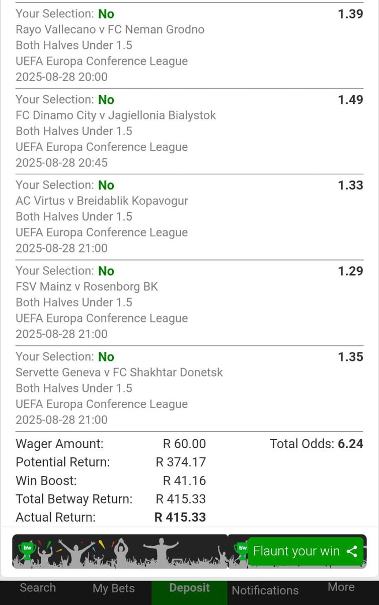 Smallodds1's tweet image. BoooM🔥💰🔥Congratulations Again inbox 📥 Here 069 244 8617 WhatsApp on how to Join my V.I.P💰